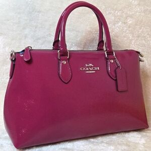 Coach Crinkle Pink Georgia Satchel Handbag W/Crossbody Strap NWT